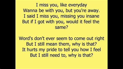 and i need and i miss you lyrics